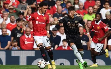 مان يونايتد ضد آرسنال .. هدف مبكر يمنح أرسنال التقدم في الشوط الاول