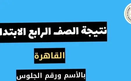 نتيجة الصف الرابع الابتدائي بالاسم فقط 2024 ورقم الجلوس رابط بوابة التعليم الأساسي