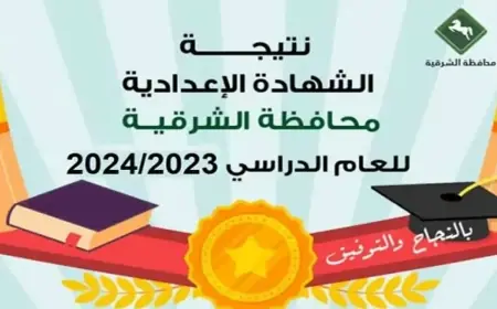 نتيجة الصف الثالث الإعدادي محافظة الشرقية 2024 برقم الجلوس والاسم عبر البوابة الالكترونية للمحافظة