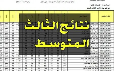 بالرقم الامتحاني .. نتائج الثالث متوسط 2024 دور اول عبر موقع نتائجنا الالكتروني results.mlazemna.com بالاسم