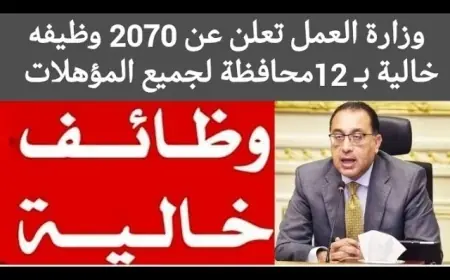 مرتبات تصل الى 10 الاف جنيه غير الحوافز والمكافآت .. وظائف وزارة العمل بدون مؤهلات بتاريخ اليوم