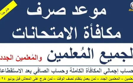 بشرى سارة للمدرسين.. ‎موعد صرف مكافأة الامتحانات  للمعلمين ٢٠٢٤ وهل هناك زيادة في الاجور