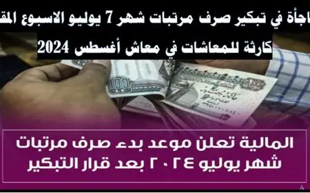 صدق ولا متصدقش.. وزارة المالية تعلن تبكير موعد صرف مرتبات شهر يوليو 2024 للموظفين في القطاعين العام والخاص