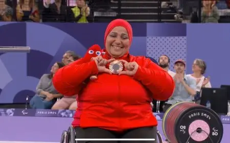 زغروطة مصرية.. لحظة تتويج البطلة نادية فكري بالبرونزية في دورة الألعاب البارالمبية