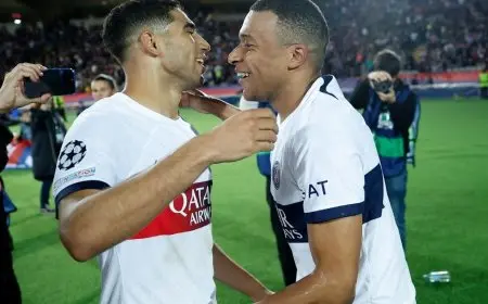 أشرف حكيمي يجتمع مجدداً مع كيليان مبابي في مدريد