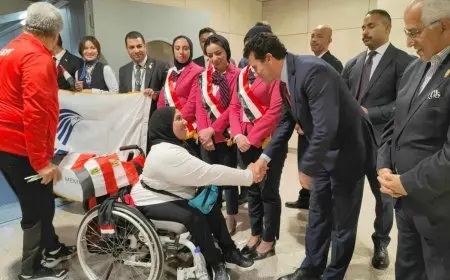 استقبال حافل لأبطال مصر المشاركين في دورة الألعاب البارالمبية باريس 2024