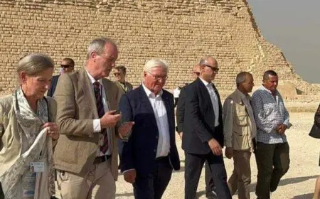 الرئيس الألماني يبدي إعجابه بمنطقة آثار سقارة وحضارة مصر القديمة