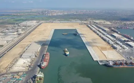 النقل: انتهاء أعمال البنية الأساسية لمحطة حاويات تحيا مصر 1 بميناء دمياط