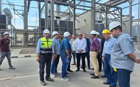 عصمت في زيارة مفاجئة لمحطة توليد كهرباء غرب القاهرة البخارية