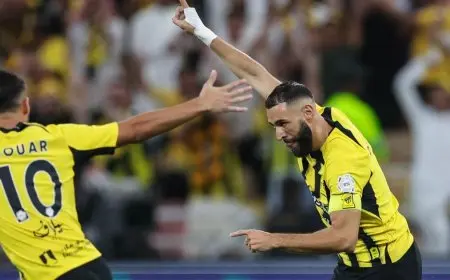 هاتريك لبنزيما في سباعية الاتحاد أمام الوحدة بالدوري السعودي