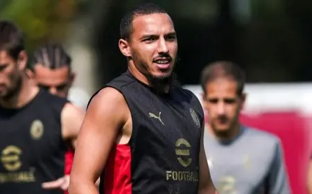 ميلان يؤكد غياب بن ناصر 4 أشهر بعد جراحة بربلة الساق