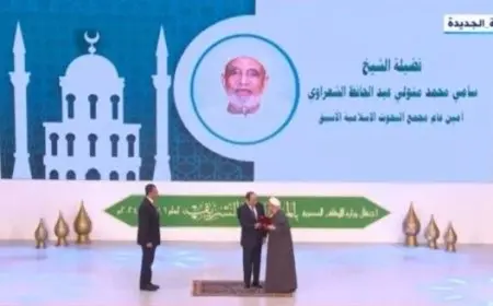 الرئيس السيسي يكرم عددا من النماذج التي أثرت الفكر الإسلامي في مصر والعالم