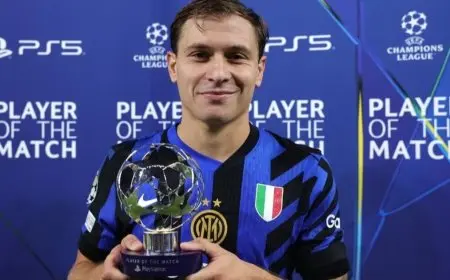 باريلا أفضل لاعب في مباراة مانشستر سيتي وإنتر بأبطال أوروبا