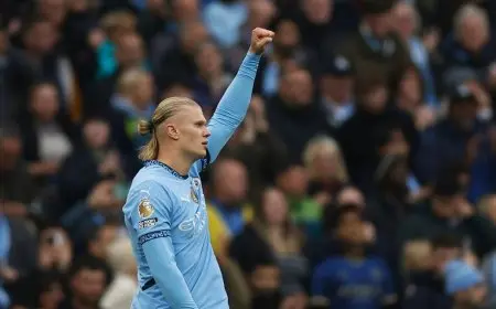 هالاند يسجل هدفه المئة مع مانشستر سيتي.. ويعادل كريستيانو رونالدو