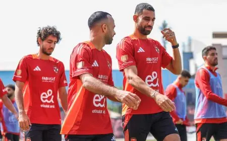 الأهلي يختتم تدريباته قبل السفر إلى السعودية