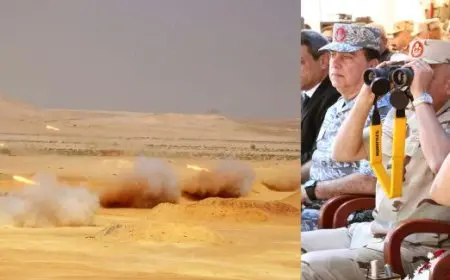 وزير الدفاع يشهد تنفيذ المشروع التكتيكي بالذخيرة الحية في الجيش الثالث الميداني