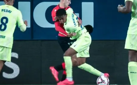 برشلونة يسقط أمام أوساسونا برباعية في الدوري الإسباني