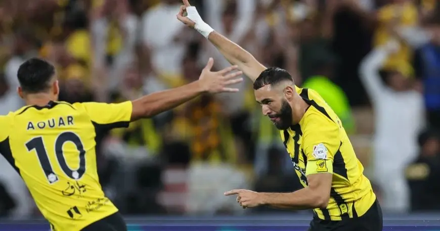 هاتريك لبنزيما في سباعية الاتحاد أمام الوحدة بالدوري السعودي