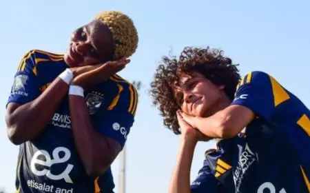 لاعبات الأهلي يحتفلن بالفوز على الزمالك على طريقة رامي ربيعة