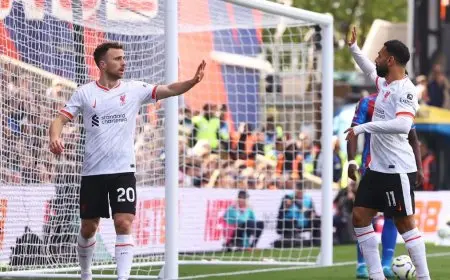 هدف احتفالي لديوغو جوتا في مباراته المئة أساسياً مع ليفربول