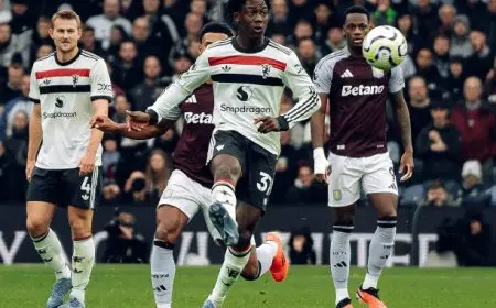 التعادل يحسم موقعة مانشستر يونايتد وأستون فيلا في البريميرليج