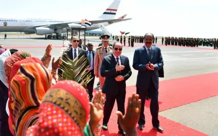 صور وصول الرئيس السيسي إريتريا ولقائه الرئيس أسياس أفورقي
