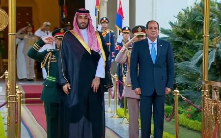 الرئيس السيسي يستقبل ولي العهد السعودي بقصر الاتحادية