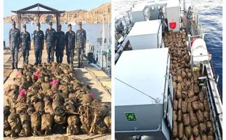 القوات البحرية تحبط محاولة تهريب 345 لفافة بانجو إلى داخل البلاد