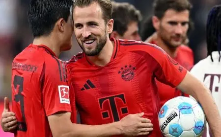 هاري كين يُضيق الخناق على مرموش في صراع هدافي البوندسليغا