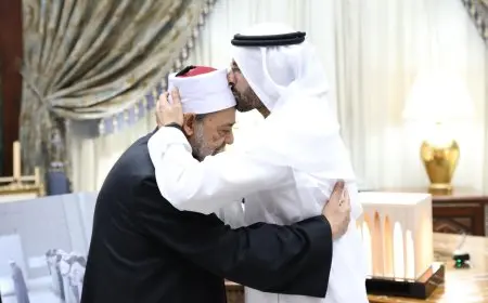 شيخ الأزهر يستقبل محمد خليفة المبارك رئيس دائرة الثقافة والسياحة بأبو ظبي