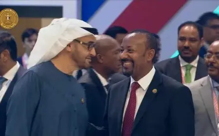 أحاديث جانبية ودية بين الرئيس الإماراتي وآبي أحمد قبل انطلاق قمة تجمع بريكس