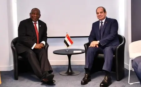 رئيسا مصر وجنوب إفريقيا يؤكدان على ضرورة إنفاذ المساعدات الإنسانية العاجلة لـ غزة