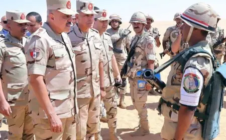 الفريق أحمد خليفة يتفقد إجراءات التأمين على الاتجاه الاستراتيجى الجنوبى