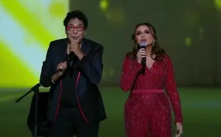 دويتو بين أنغام ومحمد منير يختم احتفالية ذكرى أكتوبر بحضور الرئيس السيسي