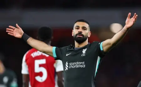محمد صلاح يحرز هدفًا في تعادل مثير لليفربول أمام آرسنال بالدوري الإنجليزي