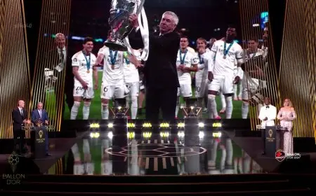 كارلو أنشيلوتي يحصد جائزة أفضل مدرب في العالم لعام 2024