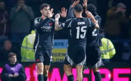 ثلاثية أرسنال تنهي مغامرة بريستون في كأس الرابطة