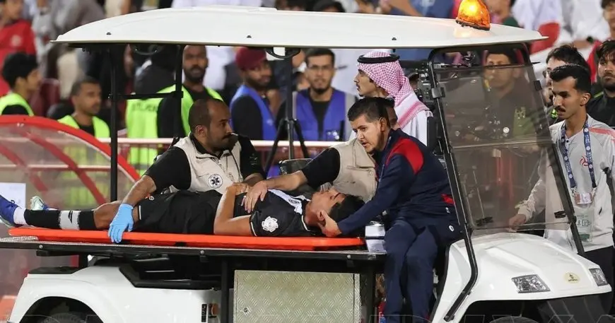 إصابة مروعة للاعب الشباب ماجد عبدالله في مباراة ضمك