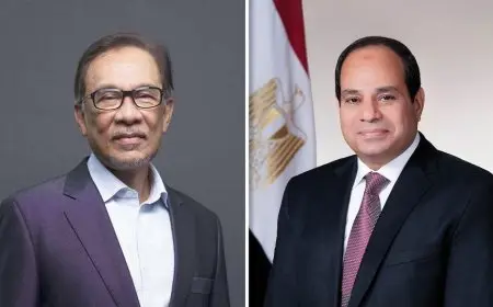 الرئيس السيسي يستقبل رئيس وزراء ماليزيا بقصر الاتحادية