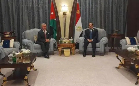 السيسي يلتقي الماك عبد الله لبحث الأوضاع بالمنطقة وجهود مصر الأردن للتهدئة ووقف إطلاق النار في غزة ولبنان