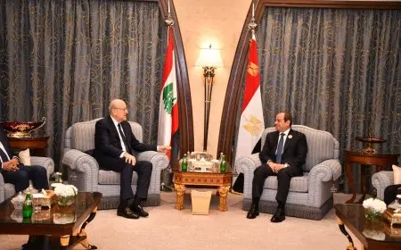 الرئيس السيسي يبحث مع رئيس الوزراء اللبناني جهود وقف إطلاق النار في لبنان