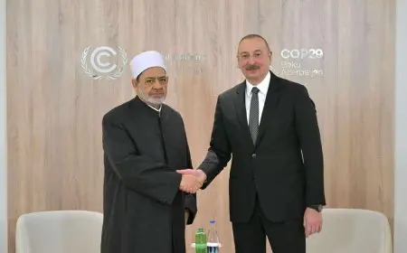 شيخ الأزهر ورئيس أذربيجان يتفقان على مواصلة الضغط الدولي وحشد الجهود لوقف العدوان على غزة ولبنان