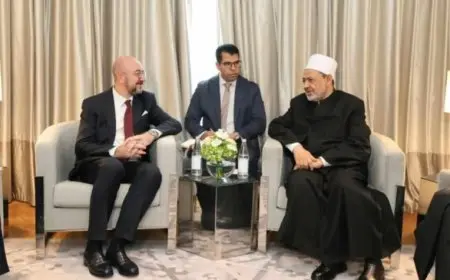 شيخ الأزهر يستقبل رئيس المجلس الأوروبي في أذربيجان ويناقشان المآسي الإنسانية المعاصرة