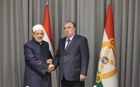 شيخ الأزهر يلتقي رئيس طاجكستان ويناقشان سبُل تعزيز العلاقات المشتركة