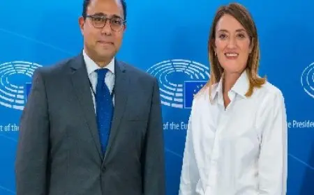 السفير المصري في بروكسل يلتقي مع رئيسة البرلمان الأوروبي