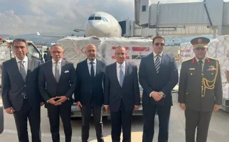 وزير الخارجية يسلم شحنة المساعدات المصرية الرابعة إلى لبنان