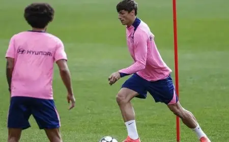 لو نورمان يظهر في مران أتلتيكو مدريد