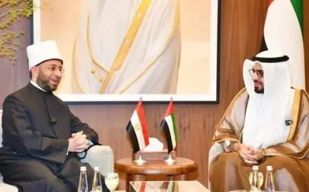 وزير الأوقاف ورئيس هيئة الشئون الإسلامية بالإمارات يبحثان التعاون المشترك