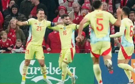 إسبانيا تهزم الدنمارك 2-1 وتبلغ ربع نهائي دوري الأمم الأوروبية