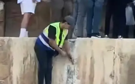 بعد فيديو تكسير أحجار الهرم.. الأعلى للآثار: ليس هدما.. وهناك مشروع لتحديث شبكة إنارة الهرم الأكبر